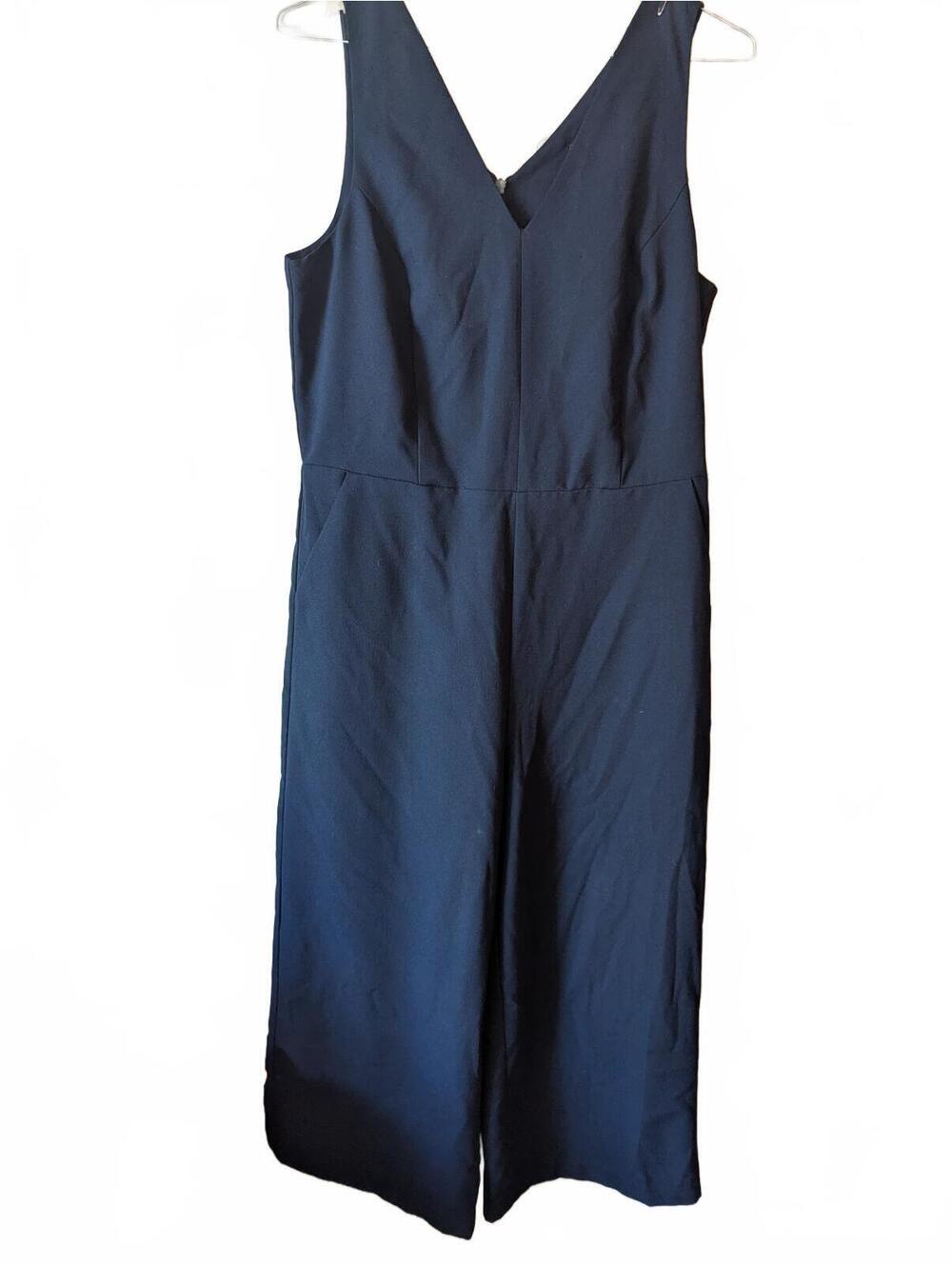 Banana Republic Navy Blue Sleeveless V-Neck Jumpsuit